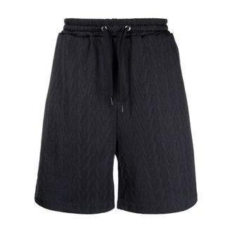 Valentino Casual Shorts, male, Blue, M, Monogram Jersey Track Shorts
