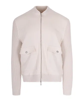 Eleventy Lightweight Cotton-Linen Blend Jacket with High Collar
