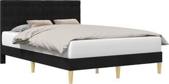 vidaXL Struttura Del Letto Con Testiera Nero 120 X 200 Cm Tessuto Vidaxl