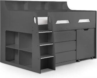 Julian Bowen Jupiter Single Bed Midsleeper Anthracite - Julian Bowen | TJ Hughes