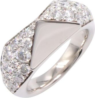 Prada Silver Clear White Gold (18K) Band Ring (Pre-Owned)