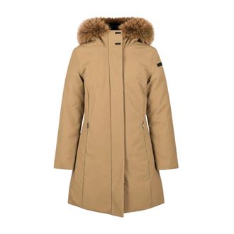 Roberto Ricci Design Surflex Winter Long Fur Parka - Dames - Mantels - Beige - Maat: L Leer