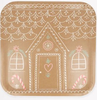Meri Meri Gingerbread House Tray In Brown