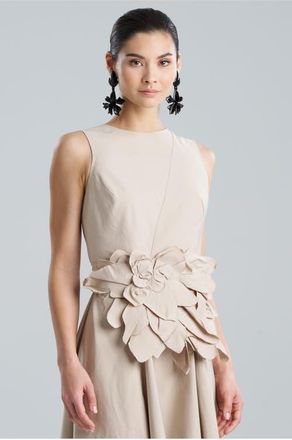 Natori TECH COTTON TAFFETA Obi Belt with Embroidery in Beige at Nordstrom
