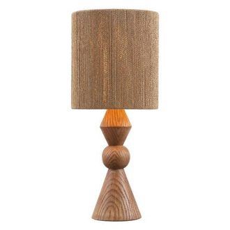 Jonathan Y Designs Orbic Taper Cottage Resin/Metal LED Table Lamp with Paper Rope Shade in Brown Wood Finish at Nordstrom