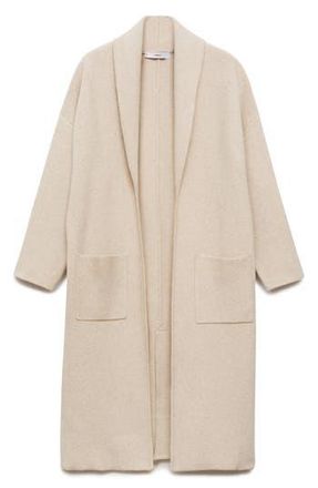 Mango Oversize Long Cardigan in Light/Pastel Grey at Nordstrom Rack, Size X-Large