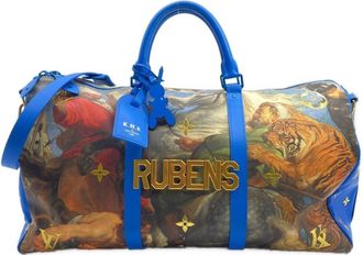 Louis Vuitton Grand Blue Coated Canvas Boston Bag (Pre-Owned)