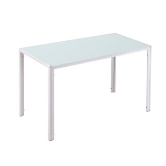 HOMCOM Mesa de comedor 120x60x75 cm blanco