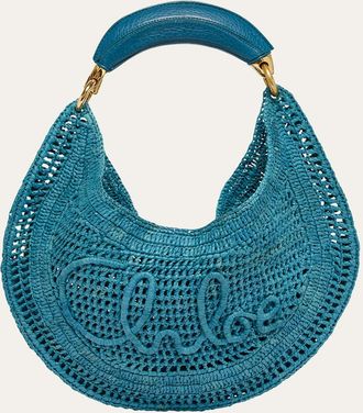 Chlo&eacute; Summer Banana Top-Handle Bag in Crochet Fabric