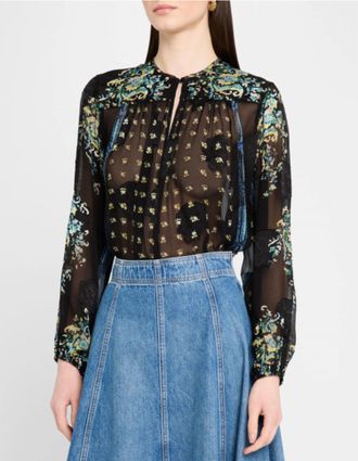 Ulla Johnson Aster Long Sleeve Blouse In Twilight