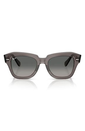 Ray-Ban State Street 49mm Gradient Square Sunglasses in Transparent Grey at Nordstrom
