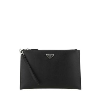 Prada Black Leather Clutch