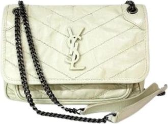 Saint Laurent Pre-owned Niki Flap Shoulder Bag - Dames - Vintage Schoudertas - Wit - ONE Size - Leer - Vintage