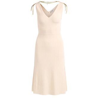 Elisabetta Franchi Summer Dresses, female, Beige, Size: M Abito di Maglia Burro