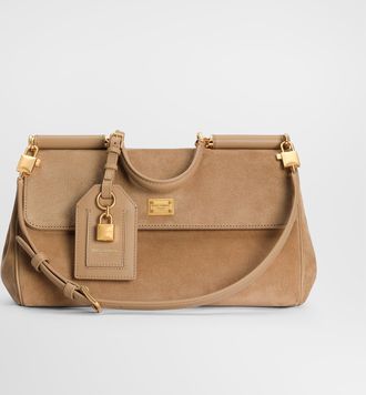 Dolce & Gabbana Medium My Sicily Handbag In Split Calfskin - Woman Handbags Multicolor Onesize