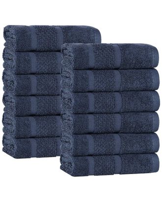 Superior Set Of 12 Mile Smart Twist Cotton Medium Weight Solid Washcloths