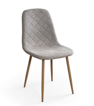 Home Heavenly Pack 4 sillas tapizadas en tela gris partas color negro