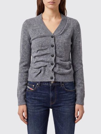 Diesel Cardigan drappeggiato in misto lana con scollo a V e bottoni