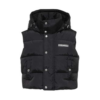 Dsquared2 Vests, female, Black, Size: XS Hooded Nylon Vest