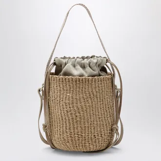 Chlo&eacute; Small Woody bucket bag in raffia