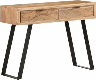 vidaXL Mesa consola de madera de acacia bordes naturales 100x35x76 cm vidaXL