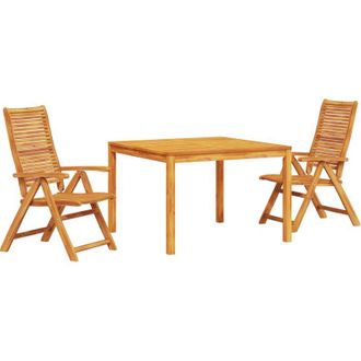 vidaXL Conjunto De Comedor De Jard&iacute;n 3 Pcs Marr&oacute;n Vidaxl