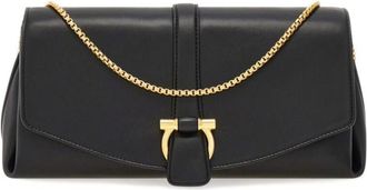Ferragamo Black Front Flap Crossbody Bag