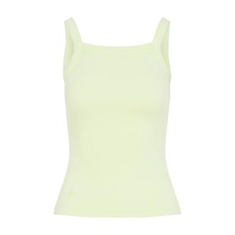 PANGAIA Sleeveless Tops, female, White, Size: XS Ribbed Square Neck Tank Top