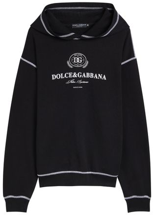 Dolce & Gabbana Logo-embroidered Cotton Sweatshirt - Black - 52 (IT52 / XL)