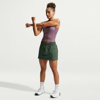 Nike Womens One Dri-FIT 2-in-1 Woven Skort in Green | IX7299-303