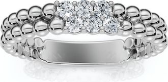 Pompeii3 Two Row Beaded Diamond Stackable Ring 14k Gold or Platinum Lab Grown