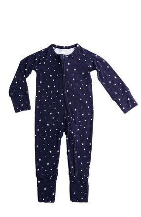 Kindred Bravely Zip Up Baby Pajamas in Navy Stars at Nordstrom, Size Newborn