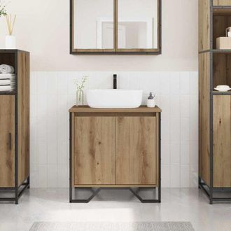 vidaXL Mobile Lavabo con porta Rovere artigianale 60 x 35 x 60 cm - Vidaxl