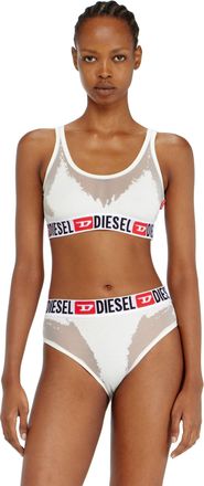 Diesel Bralette with sheer devor&eacute; effect - Bras - Woman - White
