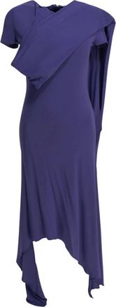 Acne Studios Gelaagde Midi Jurk - Dames - Casual kleedjes - Paars - S - Leer - Kleedjes
