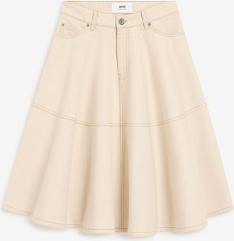 Ami Midi-Jeansrock aus edlem Denim