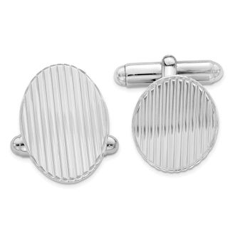 Diamond2Deal Sterling Silver Rhodium-plated Cuff Links