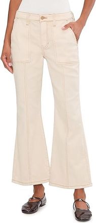 Liverpool L.A. 28 Hannah Mid-Rise Flare Jeans with Utility Details Womens Jeans Ecru Shore : 10 28, Cotton/Denim/Elastane