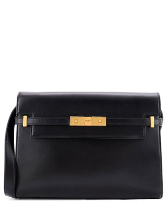 Saint Laurent Black Leather Manhattan Shoulder Bag Medium (Authentic Pre- Loved)