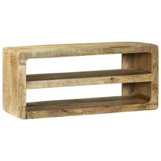 Berkfield Home TV Cabinet 80x32x36 cm Solid Wood Mango in Brown | Size: 80 x 32 x 36 cm