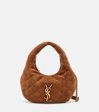 Saint Laurent Icarino Mini suede top-handle bag