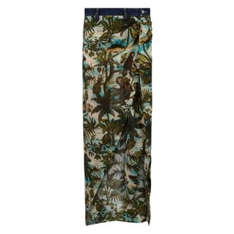 Dsquared2 Maxi Skirts, female, Multicolor, Size: 2XS Monkey Business Long Denim Skirt