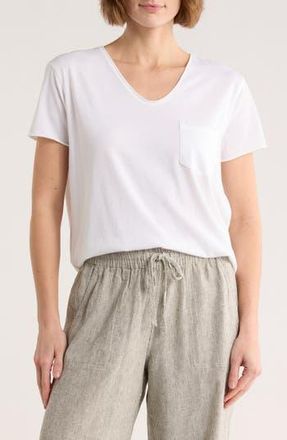 Caslon Rolled Burnout T-Shirt in White at Nordstrom Rack, Size X-Large