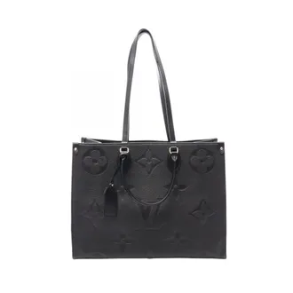 Louis Vuitton Black Leather Handbag Tote Bag (Pre-Owned)