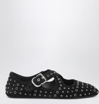 Alaia Flat ballerinas in suede with crossed straps and eyelets