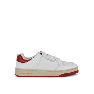 Saint Laurent White Calfskin Low Top Mens Sneakers