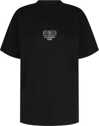 Balenciaga Bb Paris Rhinestone T-Shirt