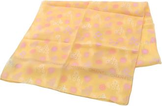 Chanel 1986-1988 sjaal met bloemenprint - Geel