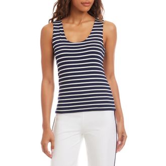 Karen Kane Stripe Scoop Neck Tank at Nordstrom, Size X-Large