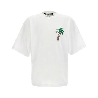 Palm Angels Sketchy Palm Tree Design Oversized Fit T-Shirt